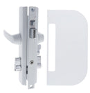 Carbine CSDL Screen Door Lock, Includes cylinder and CSS - 1 shield, White - primehardware