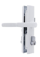 Carbine CSDL Screen Door Lock, Includes LPL cylinder keyed to differ, White - primehardware