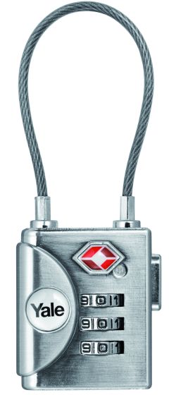 YTP3 TSA LUGGAGE PADLOCK WITH WIRE SHACKLE DP No Finish - primehardware