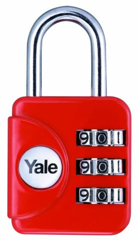 YALE YP1 LUGGAGE PADLOCK DP Red - primehardware