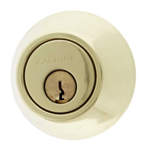 Carbine LB Residential Series Standard Cylinder and Turn Deadbolt, 60 - 70mm backset, C4 Keyed to Differ , Display Pack, Polished Brass - primehardware