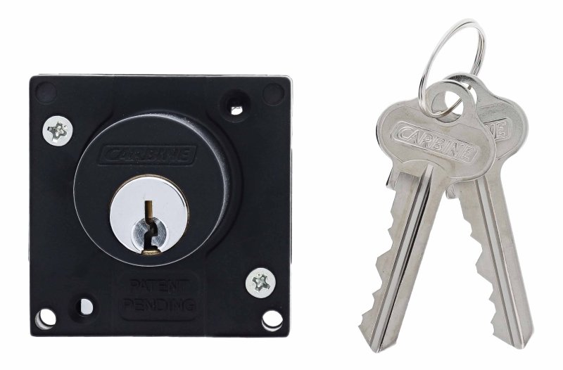 Carbine CCL Cupboard Lock , Bolt Or Latch, Keyed Alike KA1, Boxed, Matte Black - primehardware