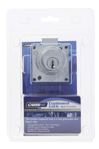 Carbine CCL Cupboard Lock , Bolt, Keyed to Differ , Display Pack, Chrome Plate - primehardware