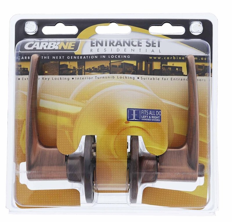 Carbine Kingston SL7000 Tiebolt Standard Entrance Lever set, C4 Keyed to Differ, Boxed, Antique Bronze - primehardware