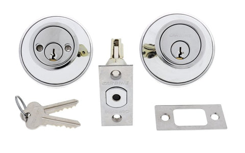 Carbine LB Residential Series Standard Double Cylinder Deadbolt, 60 - 70mm backset, C4 Keyed to Differ , Display Pack, Chrome Plate - primehardware
