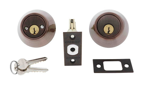 Carbine LB Residential Series Standard Double Cylinder Deadbolt, 60 - 70mm backset, C4 Keyed to Differ , Display Pack, Antique Bronze - primehardware