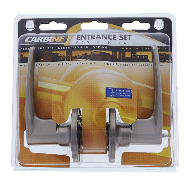 Carbine Kingston SL7000 Tiebolt Standard Entrance Lever set, C4 Keyed to Differ, Display Pack, Satin Nickel - primehardware