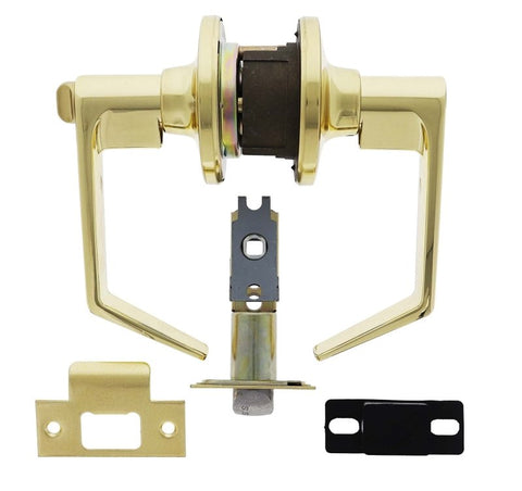 Carbine Rosehill Tiebolt Privacy set, 60 - 70mm backset, , Boxed, Polished Brass - primehardware