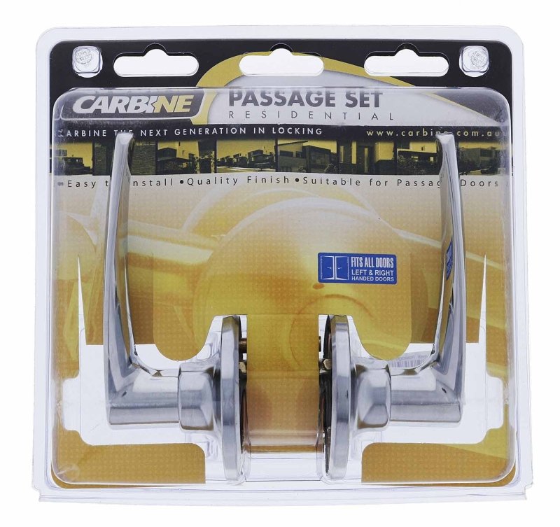 Carbine Kingston SL7000 Tiebolt Standard Passage Lever set, , Display Pack, Chrome Plate - primehardware