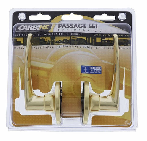 Carbine Kingston SL7000 Tiebolt Standard Passage Lever set, , Display Pack, Polished Brass - primehardware
