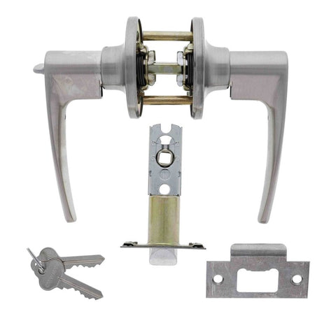 Carbine Kingston SL7000 Tiebolt Standard Entrance Lever set, C4 RANDOM Keyed Alike, Display Pack, Stainless Steel - primehardware
