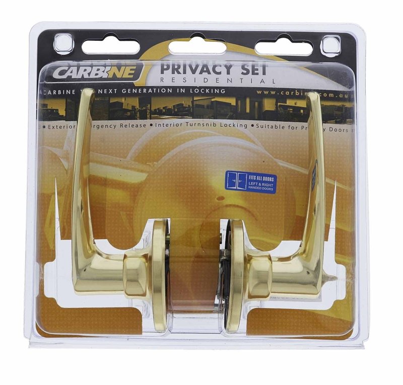 Carbine Kingston SL7000 Tiebolt Standard Privacy Lever set, , Display Pack, Polished Brass - primehardware