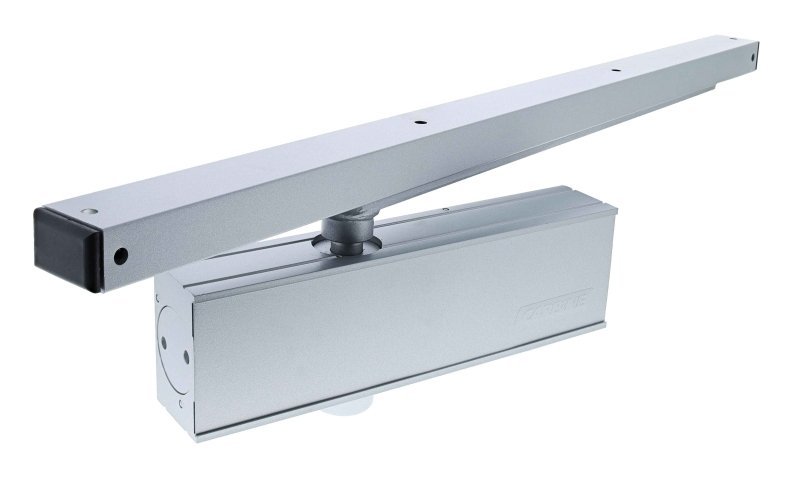 Carbine CDC - 3 Radius EN2 - 4 40kg - 80kg door closer, Silver, with Backcheck and slide rail arm - primehardware