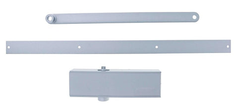 Carbine CDC - 3 Radius EN2 - 4 40kg - 80kg door closer, Silver, with Backcheck and slide rail arm - primehardware