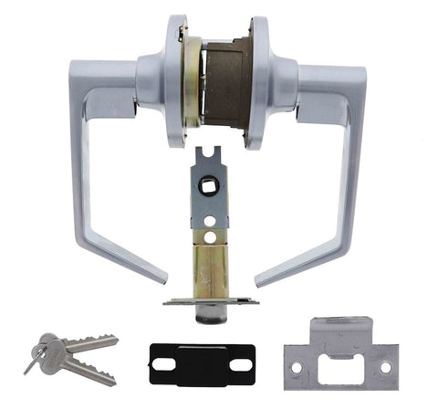 Carbine Rosehill Tiebolt Vestibule set, 60 - 70mm backset, C4 Keyed to Differ, Boxed, Brushed Satin Chrome - primehardware