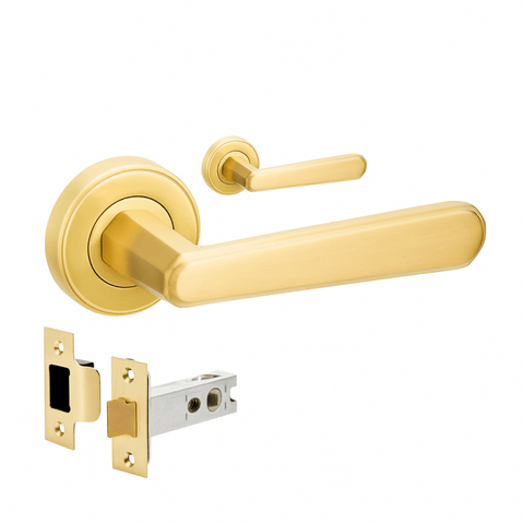 Zanda Vienna Passage set – includes latch Satin Brass - primehardware