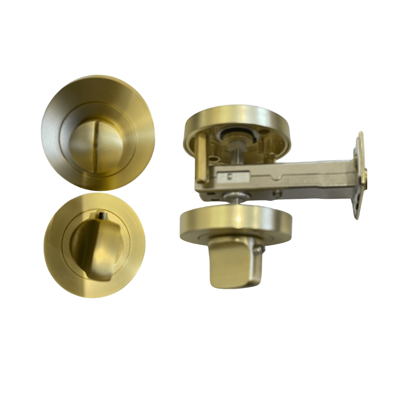 Zanda Vienna Separate Privacy set – includes latch and Privacy Turn Satin Brass - primehardware