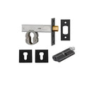 Iver Euro Mortice Deadbolt Kit 70mm Backset with Square Euro Escutcheon Key/Key Matt Black