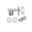 Iver Euro Mortice Deadbolt Kit 70mm Backset with Round Euro Escutcheon Key/Key Brushed Chrome