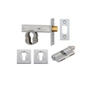 Iver Euro Mortice Deadbolt Kit 60mm Backset with Square Euro Escutcheon Key/Key Brushed Chrome