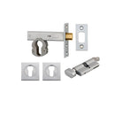 Iver Euro Mortice Deadbolt Kit 60mm Backset with Square Euro Escutcheon Key/Thumb Brushed Chrome