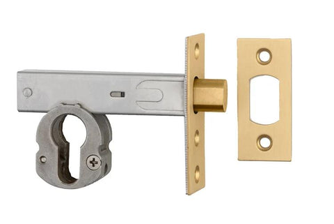 Iver Euro Mortice Deadbolt 60mm Backset Brushed Brass