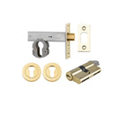 Iver Euro Mortice Deadbolt Kit 70mm Backset with Round Euro Escutcheon Key/Key Polished Brass