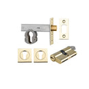 Iver Euro Mortice Deadbolt Kit 70mm Backset with Square Euro Escutcheon Key/Key Polished Brass