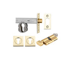 Iver Euro Mortice Deadbolt Kit 60mm Backset with Square Euro Escutcheon Key/Thumb Polished Brass