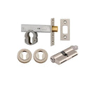 Iver Euro Mortice Deadbolt Kit 60mm Backset with Round Euro Escutcheon Key/Key Satin Nickel