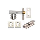 Iver Euro Mortice Deadbolt Kit 70mm Backset with Square Euro Escutcheon Key/Key Polished Nickel