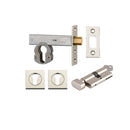 Iver Euro Mortice Deadbolt Kit 60mm Backset with Square Euro Escutcheon Key/Thumb Polished Nickel