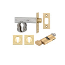 Iver Euro Mortice Deadbolt Kit 60mm Backset with Square Euro Escutcheon Key/Thumb Brushed Gold PVD