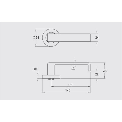 Dormakaba Furniture Vision Round Rose Pair With 12 Lever Sx 8300/12sx DK830012SX - primehardware
