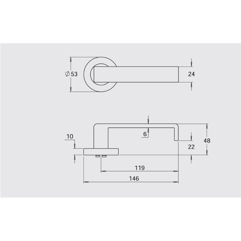Dormakaba Furniture Vision Round Rose Pair With 12 Lever Sx 8300/12sx   DK830012SX
