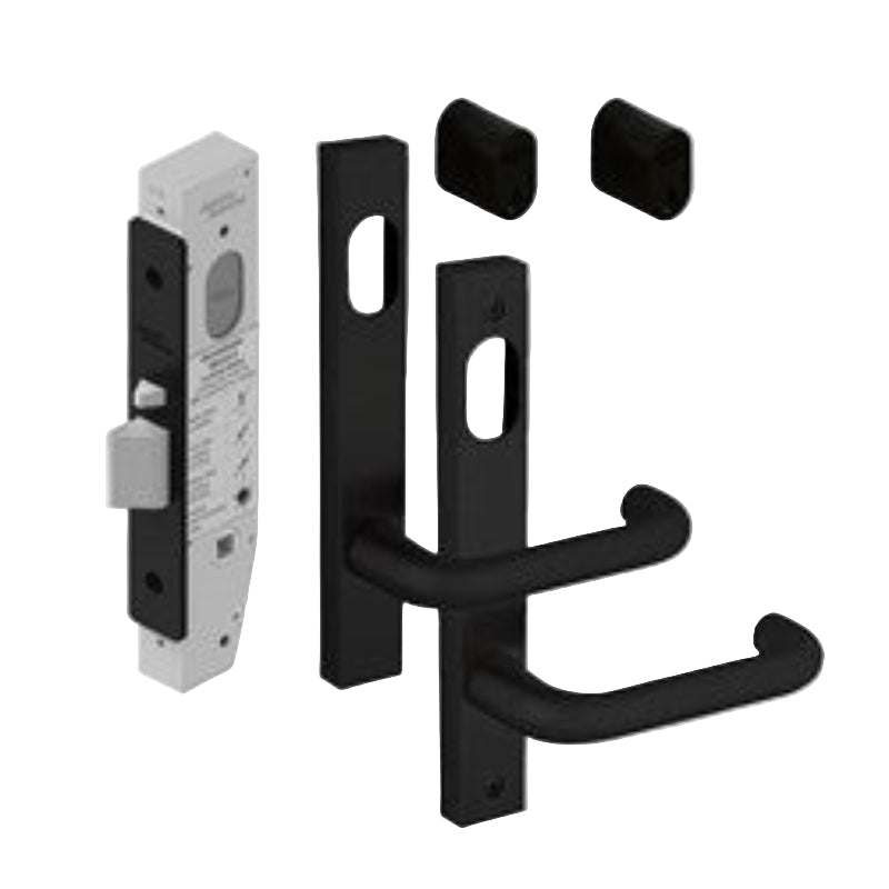 Dormakaba SB2212 Double Cylinder Lock Kit with 6400 Square End Plate Furniture and KD Cylinders PVD Black - SB2212KIT/DBL/ KDBLK 9400000013689 Product Code: DKSB2212KIT1BLK - primehardware