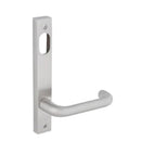 Dormakaba Furniture Narrow Square End Plate Visible Fix with Cylinder Hole and Noosa Lever SSS - 6401/30 SSS DO640130SSS - primehardware