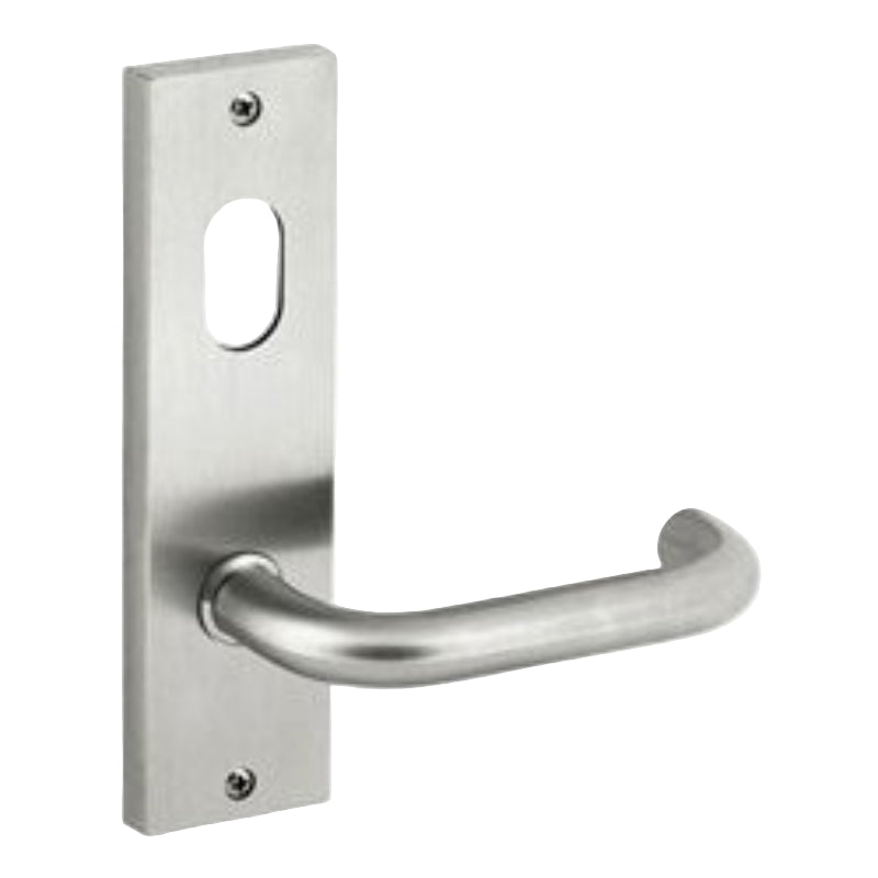Dormakaba Furniture Square End Plate Visible Fix with Cylinder Hole and Noosa Lever SSS - 6601/30 SSS DO660130SSS - primehardware