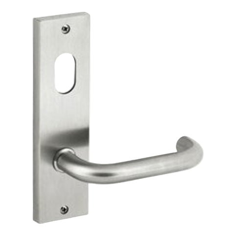 Dormakaba Furniture Square End Plate Visible Fix with Cylinder Hole and Noosa Lever SSS - 6601/30 SSS DO660130SSS - primehardware