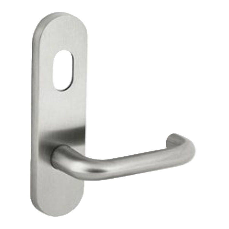 Dormakaba Furniture Round End Plate Concealed Fix with Cylinder Hole and Noosa Lever SSS - 6700/30 SSS DO670030SSS - primehardware