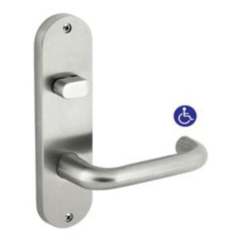 Dormakaba Furniture Round End Plate Visible Fix with Turnsnib and Noosa Lever SSS - 6703/30 SSS DO670330SSS - primehardware