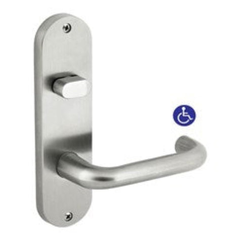 Dormakaba Furniture Round End Plate Visible Fix with Turnsnib and Noosa Lever SSS - 6703/30 SSS DO670330SSS - primehardware