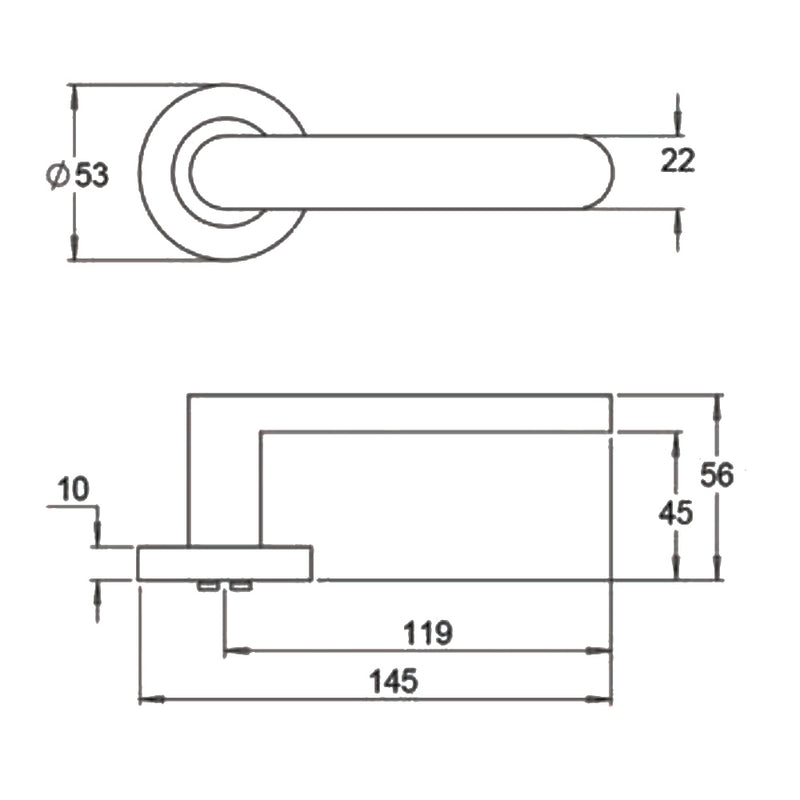 DORMAKABA 8300/9 VISION DOOR LEVER HANDLE ON ROUND ROSE PASSAGE - CUSTOMISE TO YOUR NEED