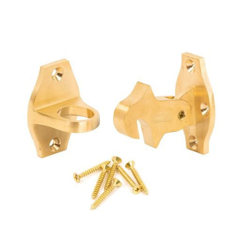 Scope Hook Auto Door Holder Wall Satin Brass - ea - primehardware