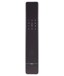 Black digital door lock on a white background