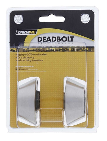 Carbine LB Residential Series Standard Double Cylinder Deadbolt, 60 - 70mm backset, C4 Keyed to Differ , Display Pack, Satin Stainless Steel - primehardware
