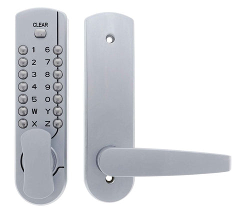 Carbine CDL7000 Heavy duty Knob with holdback lever digital, 60mm backset, Boxed, Satin Chrome - primehardware