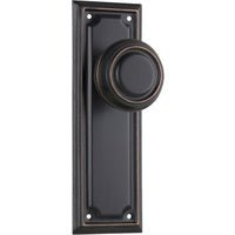 Tradco Edwardian Door Knob on Rectangular Backplate - Customise to your needs - primehardware