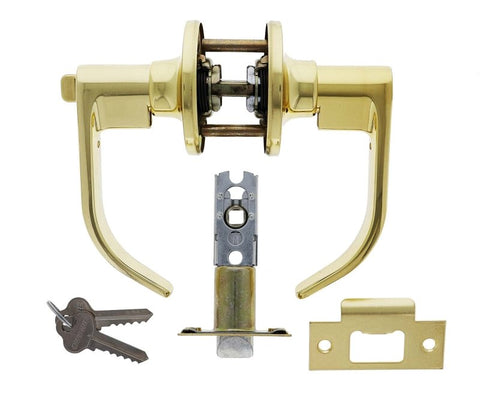 Carbine Empire SL8000 Tiebolt Standard Entrance Lever set, C4 Keyed to Differ, Display Pack, Polished Brass - primehardware