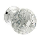 Tradco Clear Diamond Cut Glass Cupboard Knob - Available in Various Sizes - primehardware